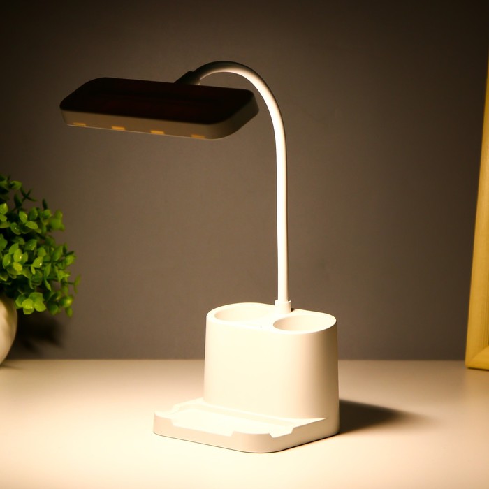 Настольная лампа сенсорная  "Артес" LED 5Вт USB АКБ белый 14х10х37 см