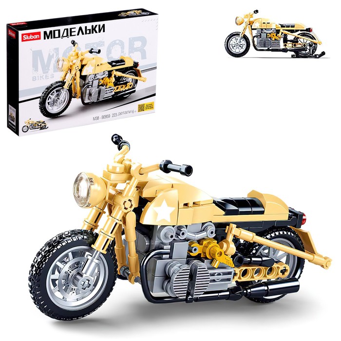 Конструктор мотоцикл Sluban Модельки, 223 детали 6+ конструктор sluban мотоцикл 73 деталей
