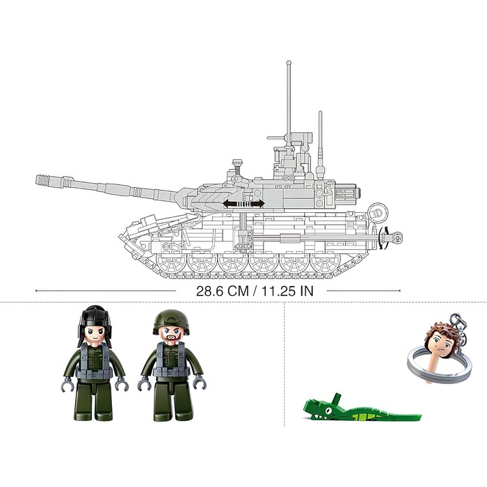 Конструктор Модельки "Россиский танк Т90MS", 758 деталей