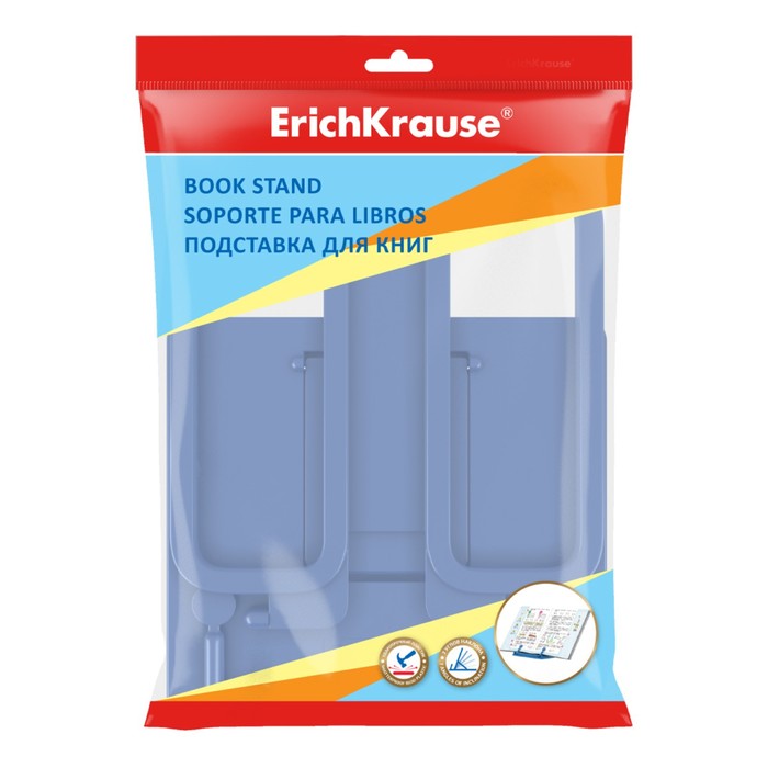 фото Подставка для книг erichkrause base, classic, пластик, синяя