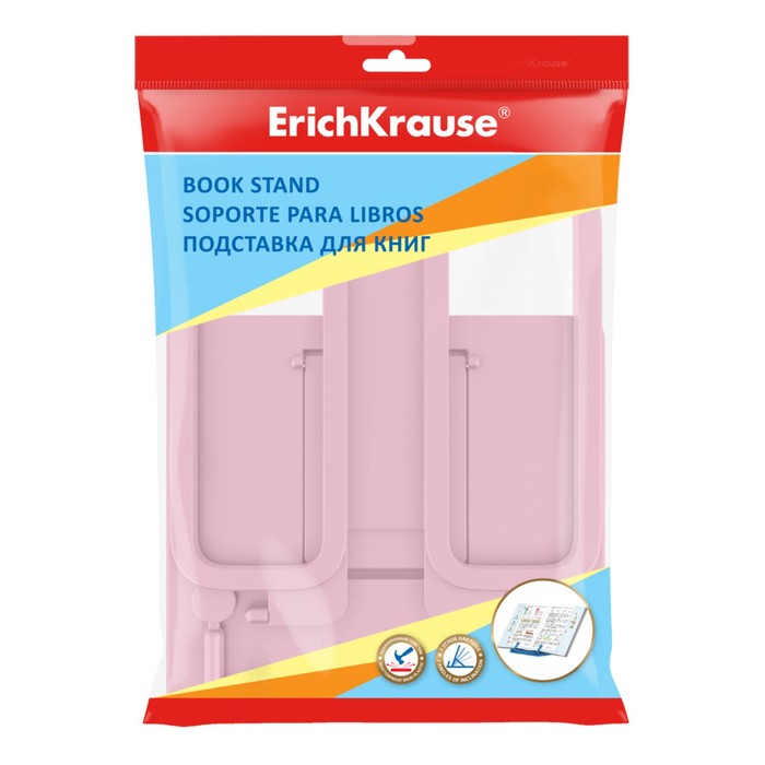 фото Подставка для книг erichkrause base, pastel, пластик, розовая