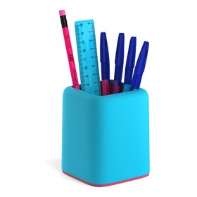 Набор настольный ErichKrause Forte Bubble Gum, 6 предметов, голубой с розовой вставкой