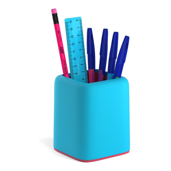 Набор настольный ErichKrause Forte Bubble Gum, 6 предметов, голубой с розовой вставкой, ароматизированный пластик