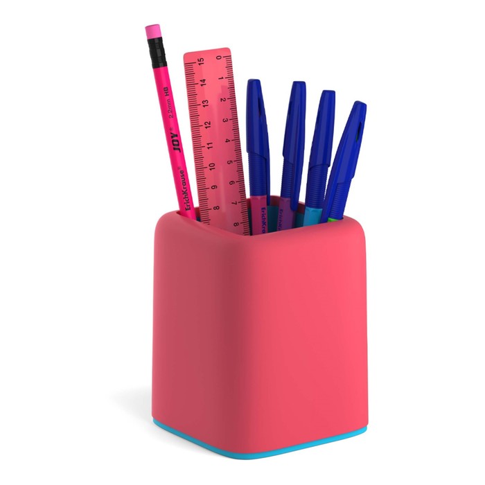 Набор настольный ErichKrause Forte Bubble Gum, 6 предметов, розовый с голубой вставкой, ароматизированный пластик