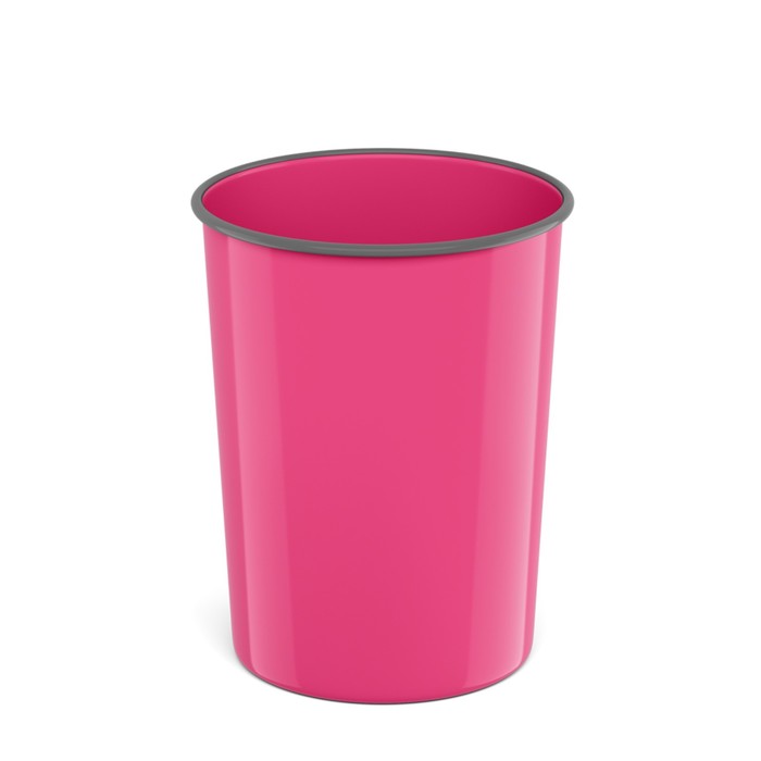 фото Корзина для бумаг 13.5л erichkrause bubble gum, литая, пластик, розовая