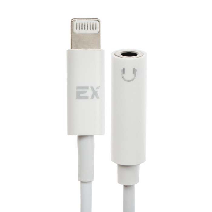 

Переходник Exployd EX-AD-1169, с Lightning на Jack 3.5, музыка + гарнитура, белый