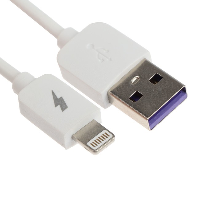 цена Кабель Exployd EX-K-1244, Lightning-USB, 2.4А, 1м, зарядка/передача данных, силикон, белый