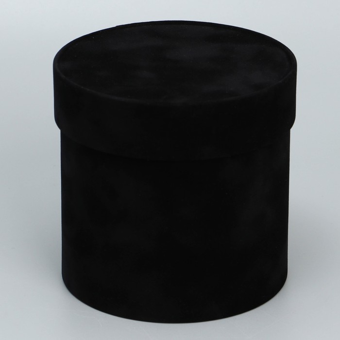 Коробка подарочная шляпная бархатная, упаковка, «Черная», 12 х 12 см