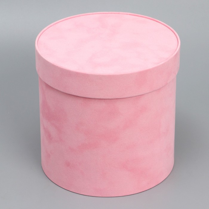 Коробка шляпная бархатная «Розовая», 16 х 16 см
