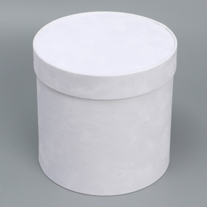 Коробка шляпная бархатная «Белая», 16 х 16 см