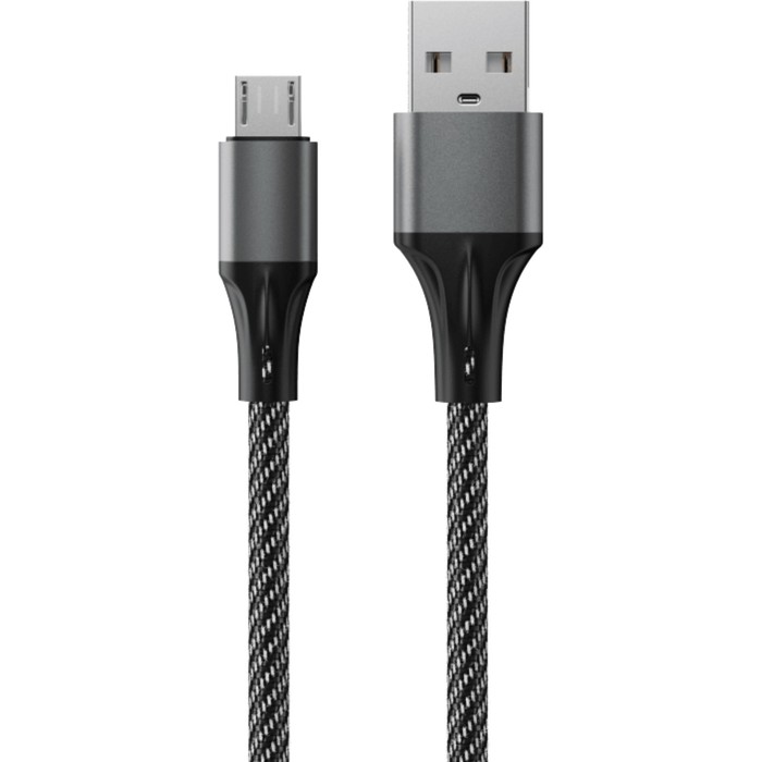 

Кабель Accesstyle AM24-F100M, microUSB - USB, 2.4 А, ткань, быстрая зарядка, 1м, черно-серый