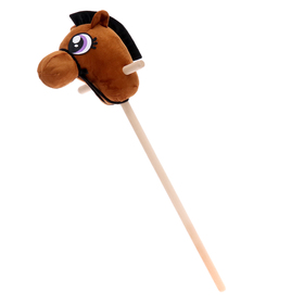 Мягкая игрушка «Конь-скакун» на палке, цвет коричневый