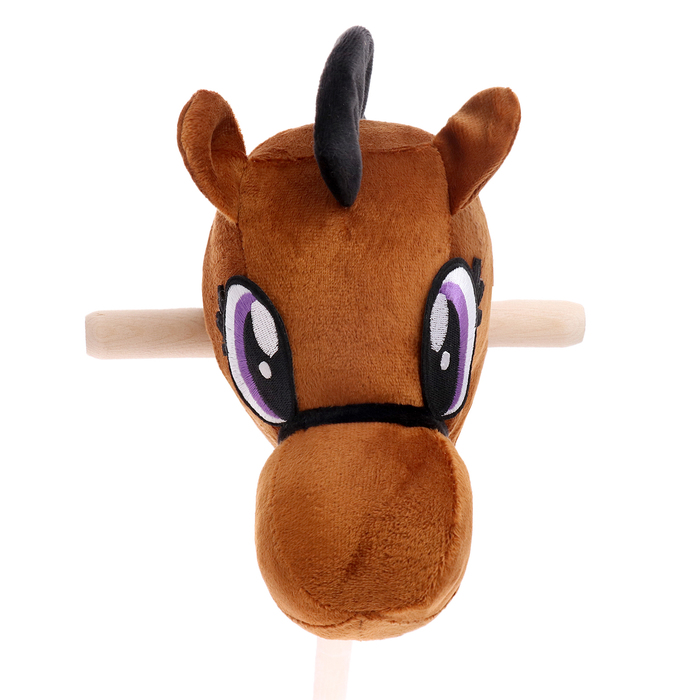 Мягкая игрушка "Конь-скакун" на палке, цвет коричневый