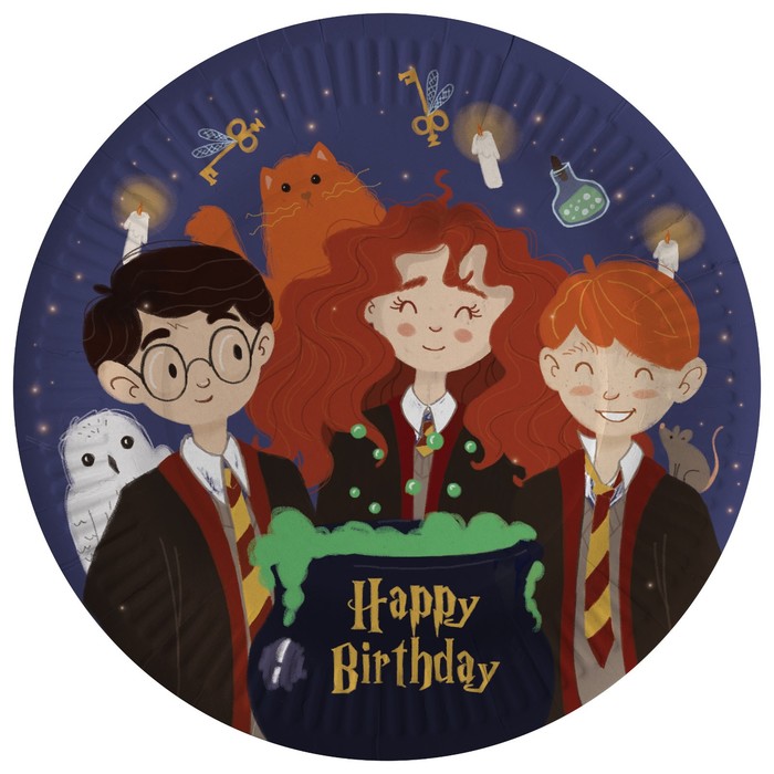 

Тарелка бумажная «Волшебники», Happy Birthday, в наборе 6 штук