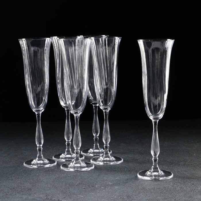 Набор бокалов для шампанского Fregata optic, 190 мл, 6 шт набор бокалов для шампанского crystalite bohemia fregata отводка золото 190 мл 6 шт