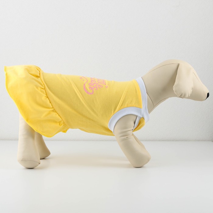 Платье для собак (кулирка), размер S, жёлтое
