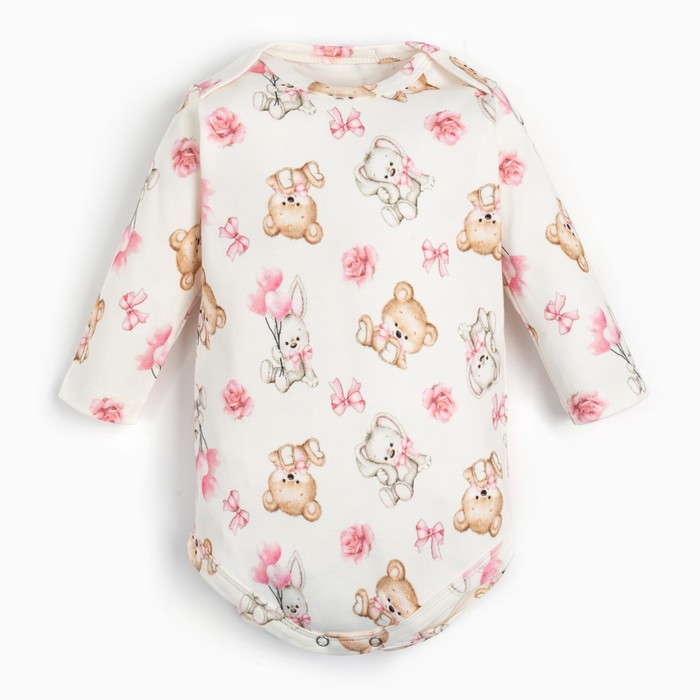 Боди для девочки, цвет молочный-розовый, рост 86 см