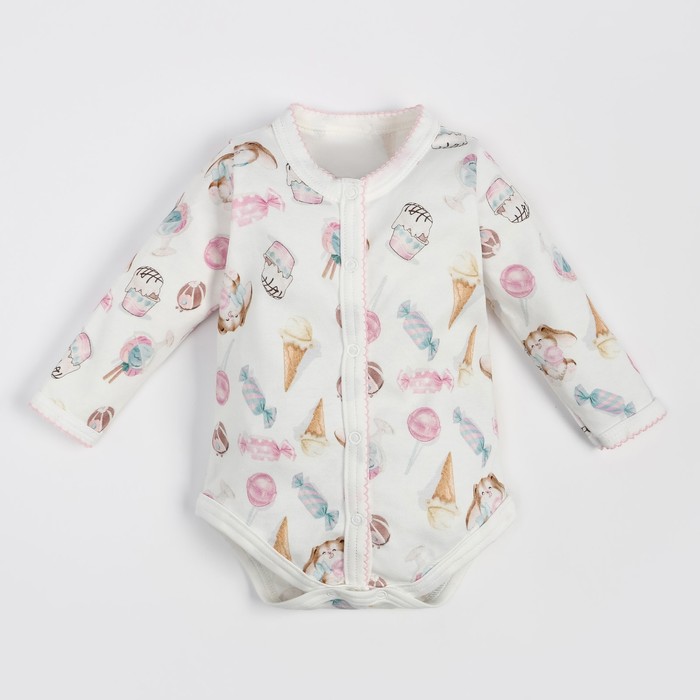 Боди детское, цвет белый, рост 74 см (6-9м)