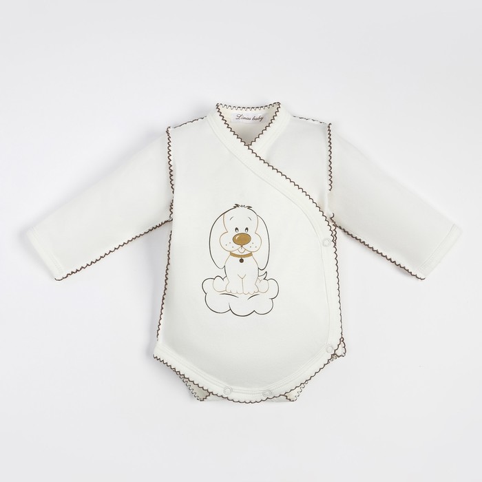Боди детское, цвет ванильный, рост 56 см (0-1м)