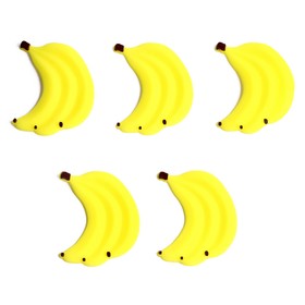 Декор силикон «Бананы» набор 5 шт., размер 1 шт. — 3 × 3,7 × 0,3 см, клеевые подушечки