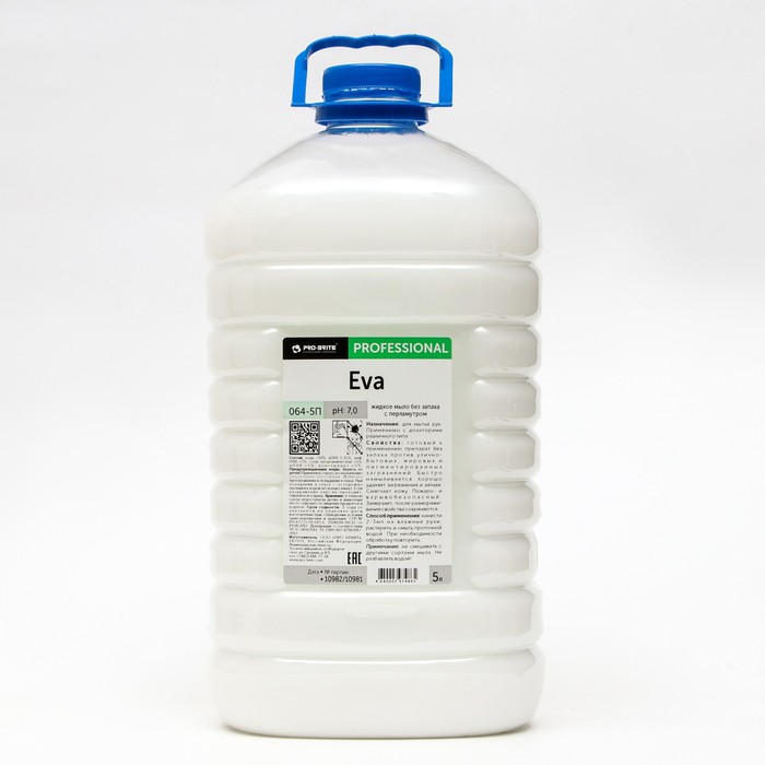 Жидкое мыло Eva без запаха, с перламутром, 5 л мыло жидкое без запаха с перламутром eva 5 л 1 4 pro brite