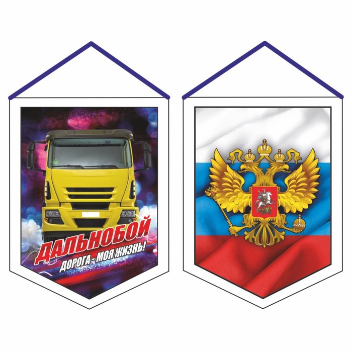 

Вымпел "Герб Россия", вид №3, 100 х 140 мм, двусторонний