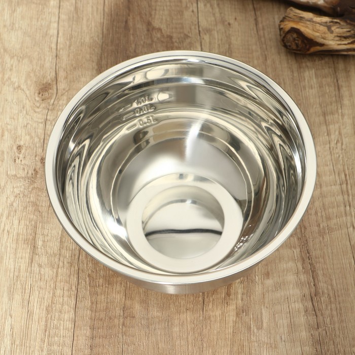 

Миска из нержавеющей стали, 1,2 л, 20×9,5 см, с мерной шкалой