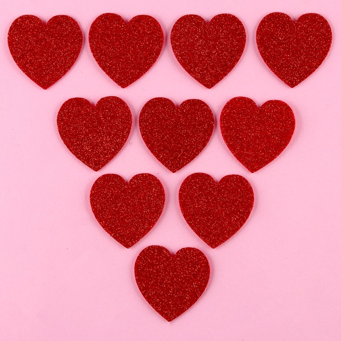 Декоративные сердечки 4,5 см, набор 10 шт.