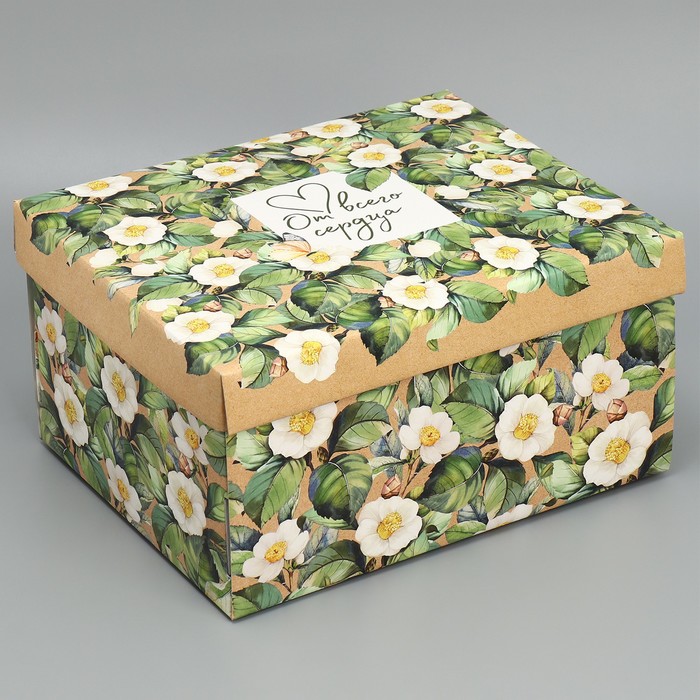 Коробка подарочная складная, упаковка, «От всего сердца», 31,2 х 25,6 х 16,1 см