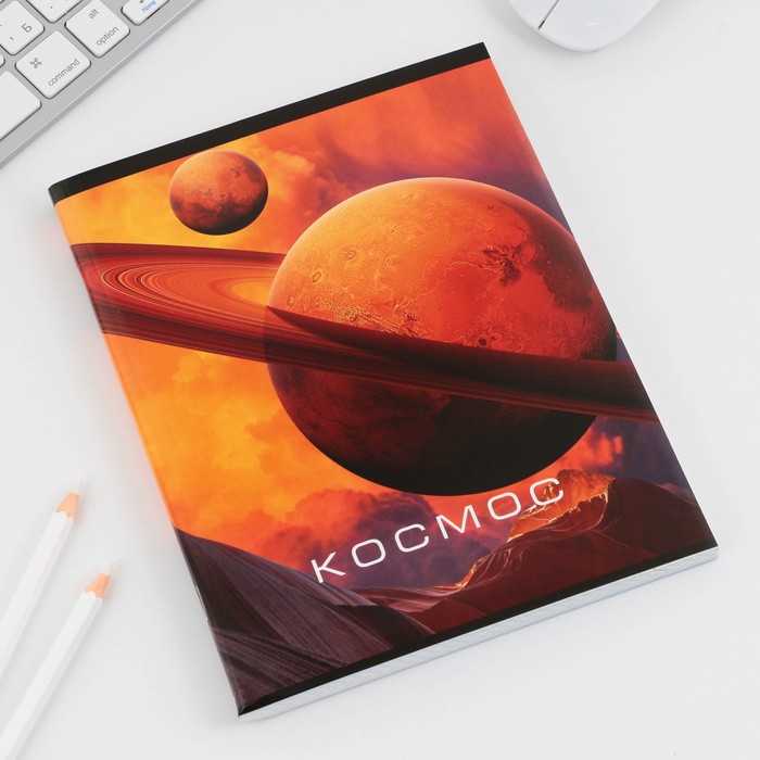 

Тетрадь А5, 96 листов на скрепке, «Космос» ,обложка мелованный картон 230 гр., внутренний блок №1, в клетку 80 гр., белизна 96%