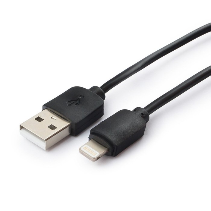 Кабель Cablexpert GCC-USB2-AP2-0.3M, Lightning - USB, 0.3м,зарядка + передача данных, черный