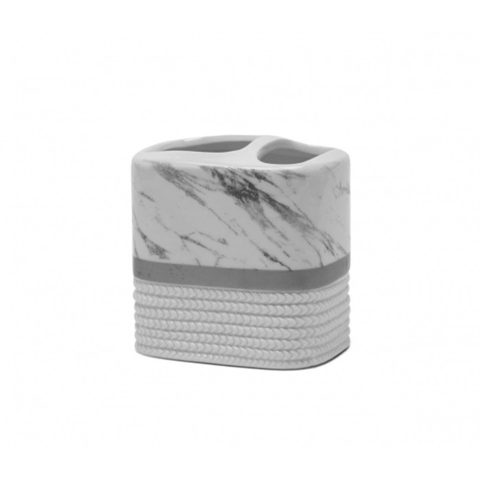 Стакан Bergama Silver для зубной пасты и щёток, керамика
