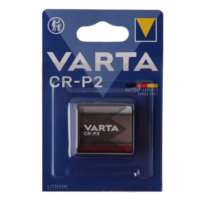 Батарейка литиевая Varta, CR-P2-1BL, 6В, блистер, 1 шт. цена и фото