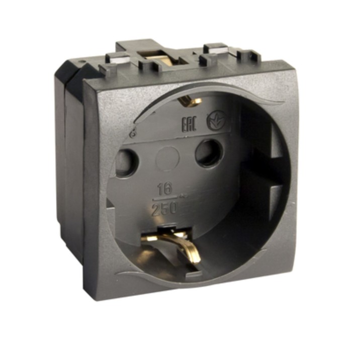 

Розетка DKC 77482N Brava, СП, 1 розетка, 16А, IP20, с заземлением