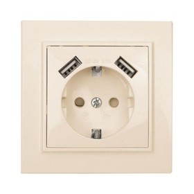

Розетка EKF ERR16-028-200-2USB «Минск», СП, 1 розетка, 16А, IP20, с заземлением