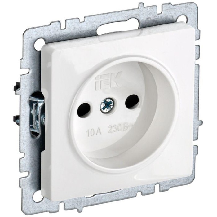 

Розетка IEK BR-R10-10-K01 BRITE, без заземления, цвет белый