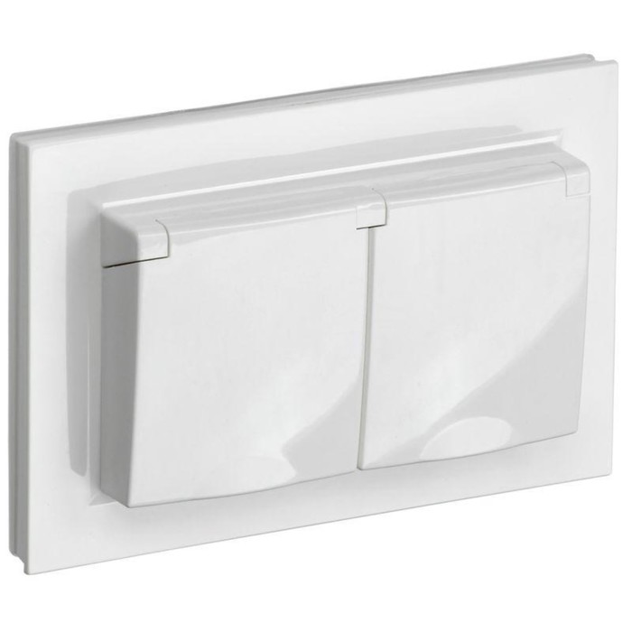

Розетка IEK BR-R26-16-44-K01-F BRITE, СП, 2 розетки, 16А, цвет белый