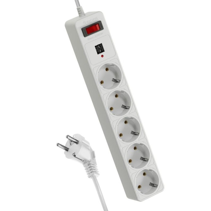 

Удлинитель с сетевым фильтром КОСМОС FKsm1.8m-5g(W)USB, 5х1.8м, 10А, IP20