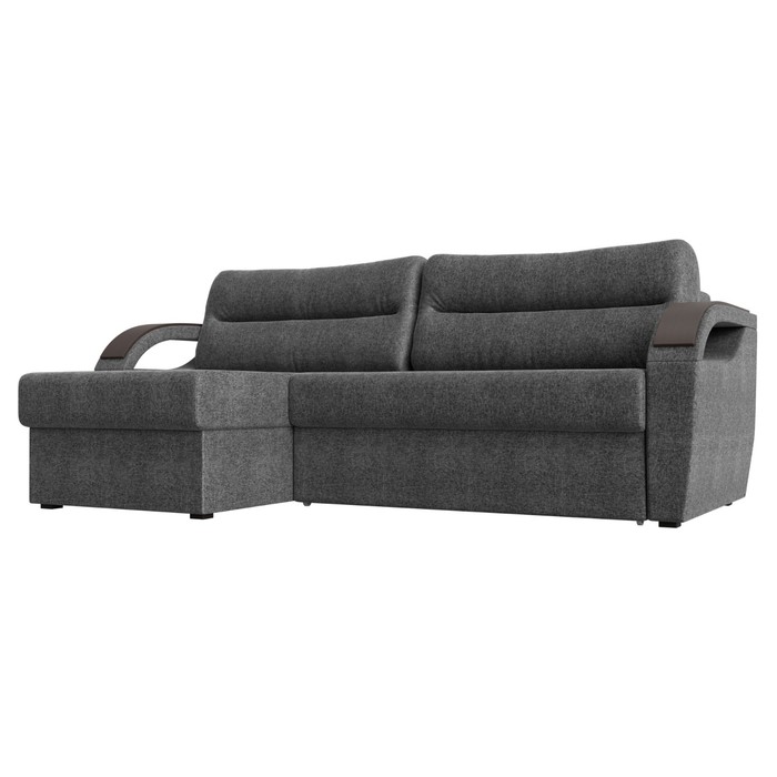 Угловой диван «Форсайт», левый угол, механизм еврокнижка, рогожка, цвет серый