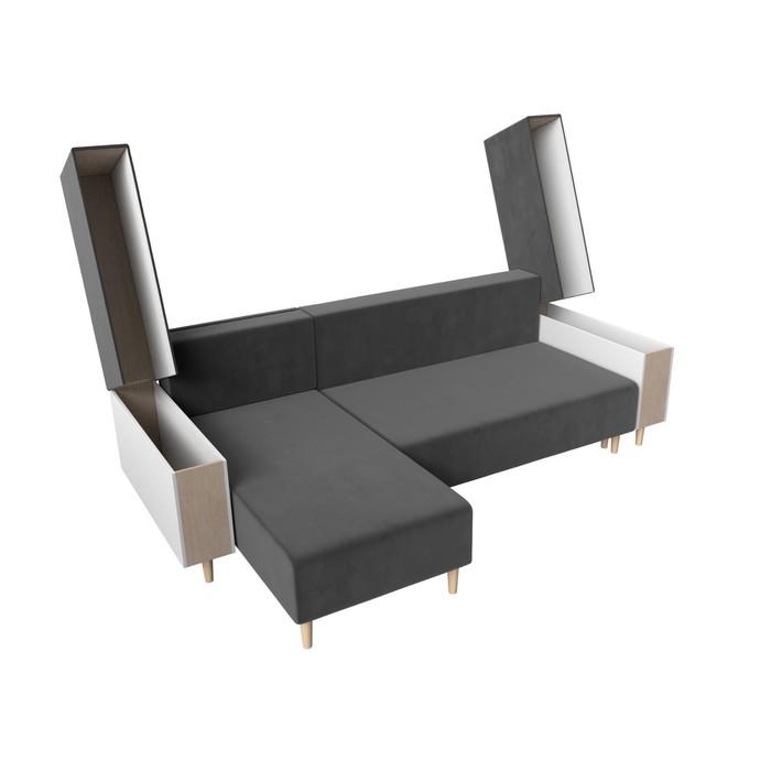 

Угловой диван «Шанхай», левый угол, механизм еврокнижка, велюр, цвет серый