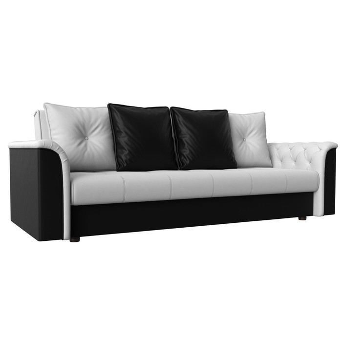 Прямой диван «Сиеста», механизм книжка, экокожа, цвет белый / чёрный прямой диван анна механизм книжка экокожа цвет белый