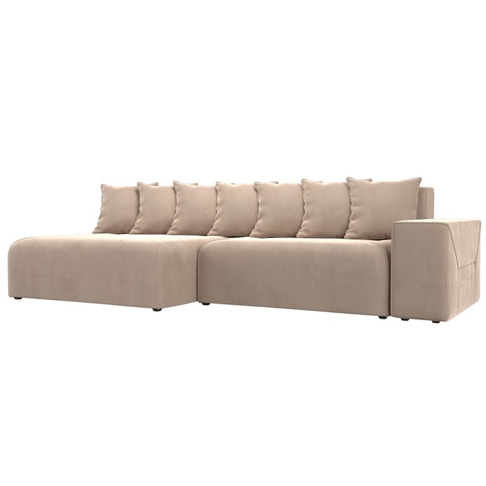 Угловой диван «Кёльн», левый угол, механизм пантограф, велюр, цвет бежевый угловой диван кёльн левый угол механизм пантограф велюр цвет серый