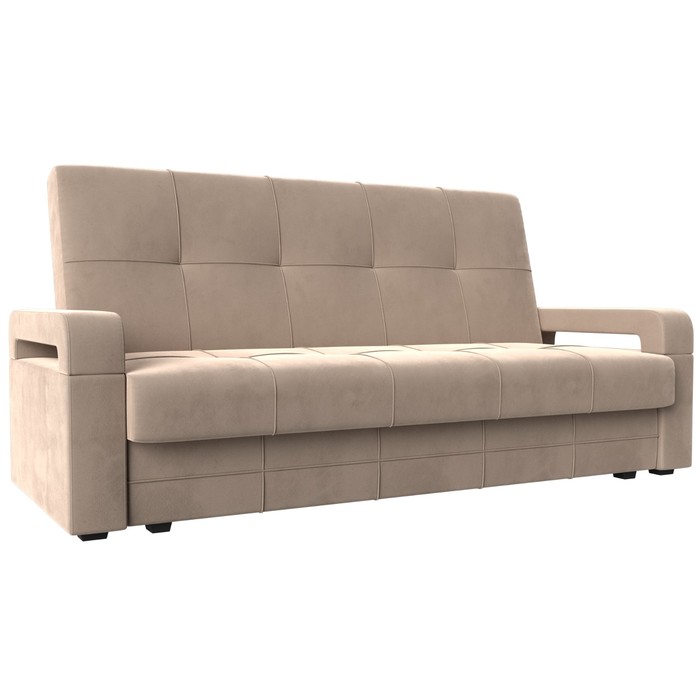 Прямой диван «Гермес лайт», механизм книжка, велюр, цвет бежевый диван прямой смарт лион эконом блю лайт книжка а0381271967