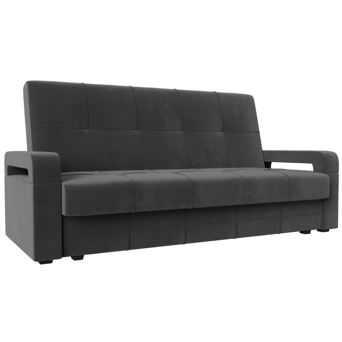 Прямой диван «Гермес лайт», механизм книжка, велюр, цвет серый диван прямой смарт лион эконом блю лайт книжка а0381271967
