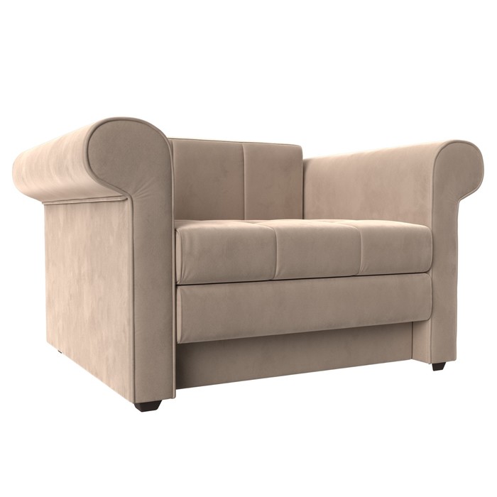 Кресло-кровать «Берли», механизм еврософа, велюр, цвет бежевый