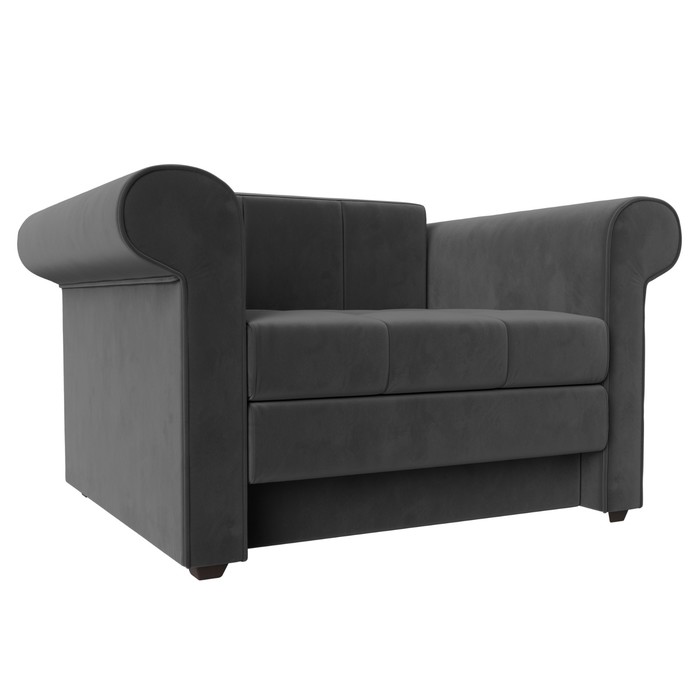 Кресло-кровать «Берли», механизм еврософа, велюр, цвет серый