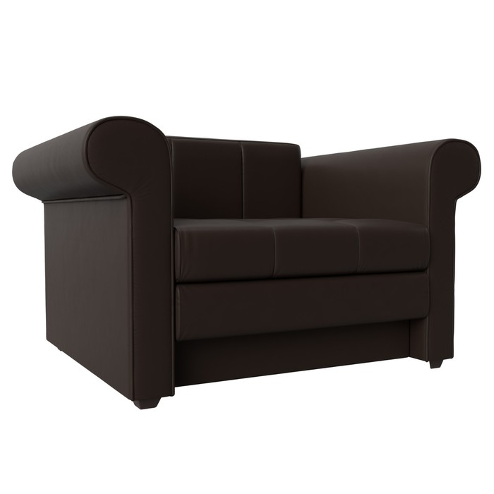 Кресло-кровать «Берли», механизм еврософа, экокожа, цвет коричневый