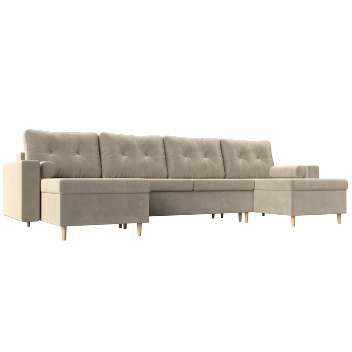 П-образный диван «Белфаст», механизм пантограф, микровельвет, цвет бежевый п образный диван софия механизм пантограф микровельвет цвет коричневый