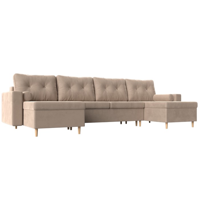 П-образный диван «Белфаст», механизм пантограф, велюр, цвет бежевый п образный диван софия механизм пантограф велюр цвет серый