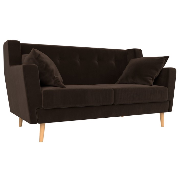 Прямой диван «Брайтон 2», микровельвет, цвет коричневый прямой диван брайтон 2 люкс без механизма микровельвет цвет зелёный
